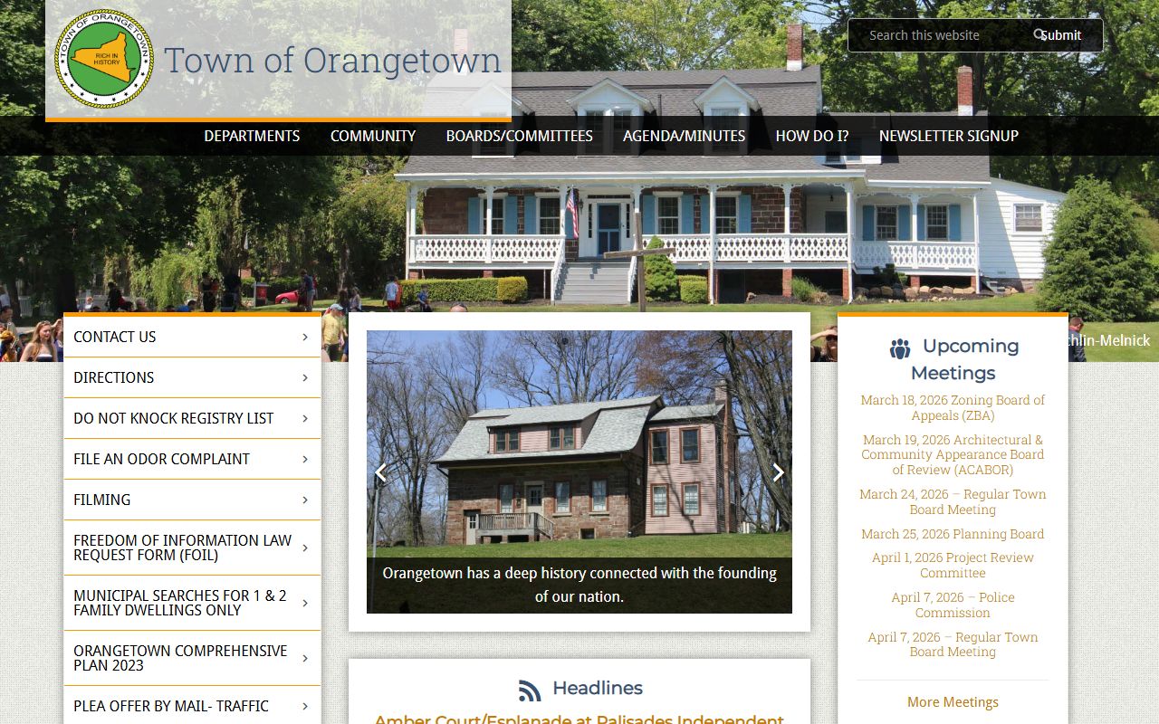 Town of Orangetown booking reports resources