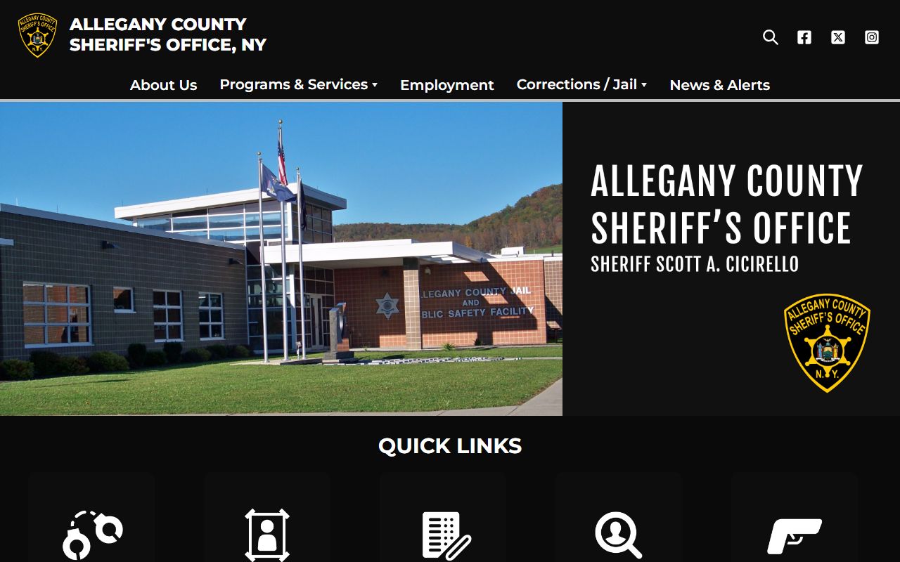 Allegany County booking reports Sheriff's Office website