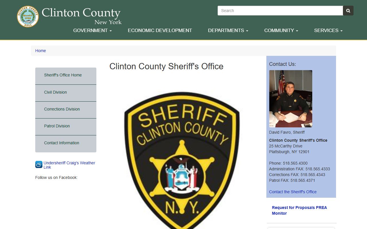Clinton County booking reports Sheriff's Office website