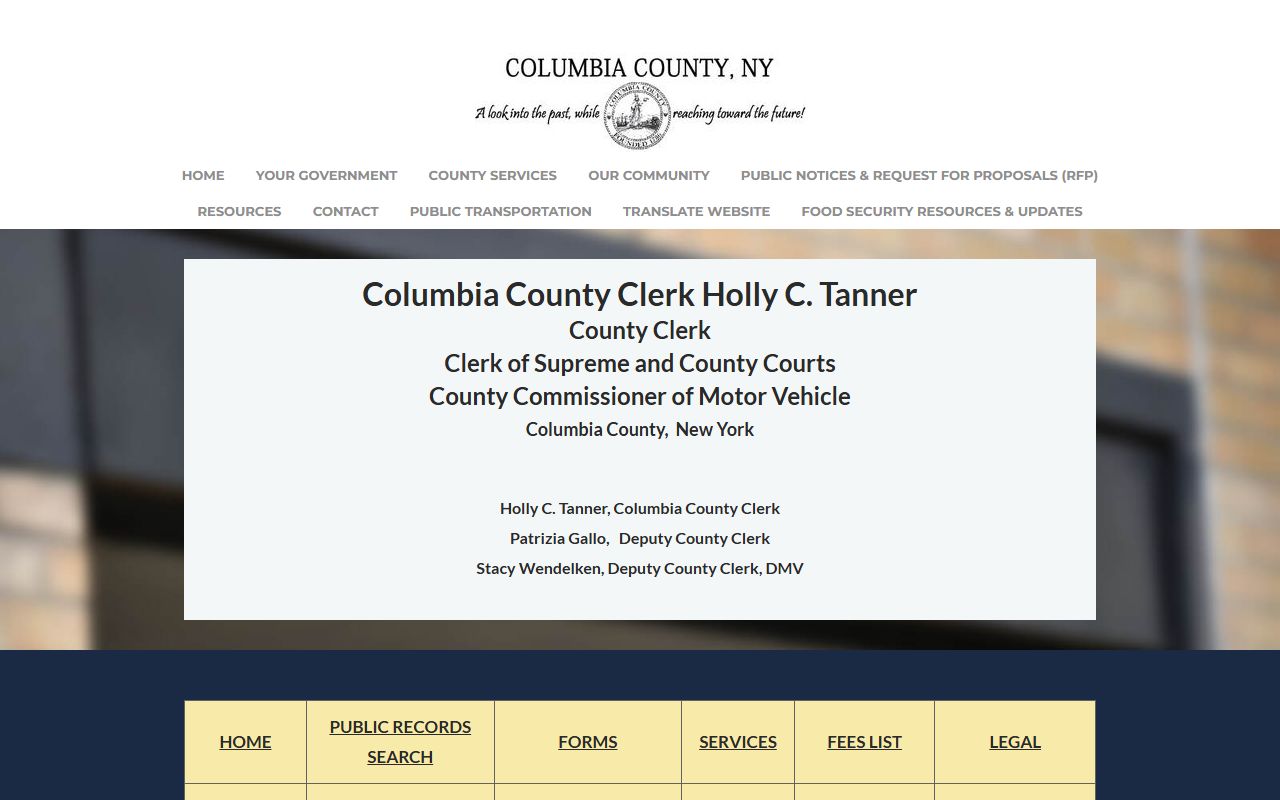 Columbia County Clerk booking reports records