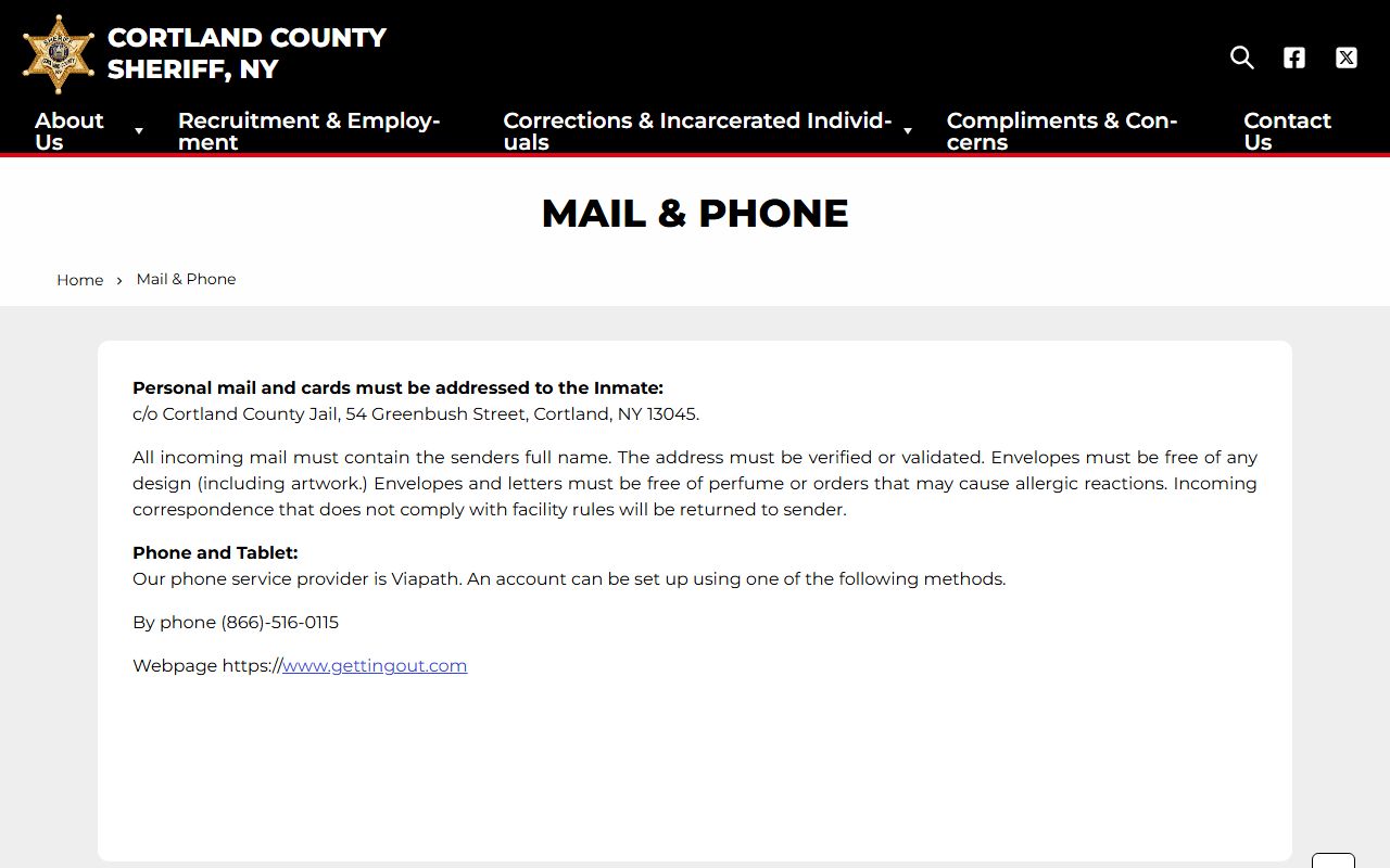 Cortland County Jail booking reports