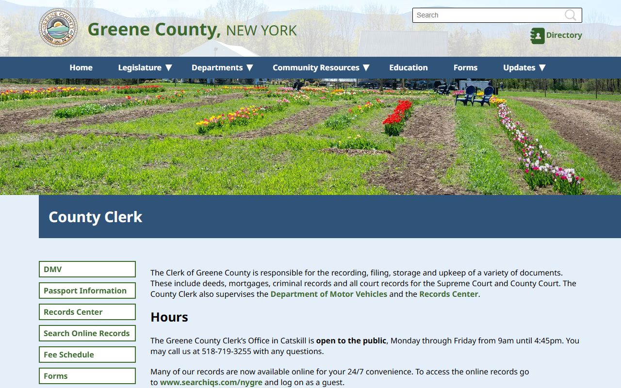 Greene County Clerk booking reports records