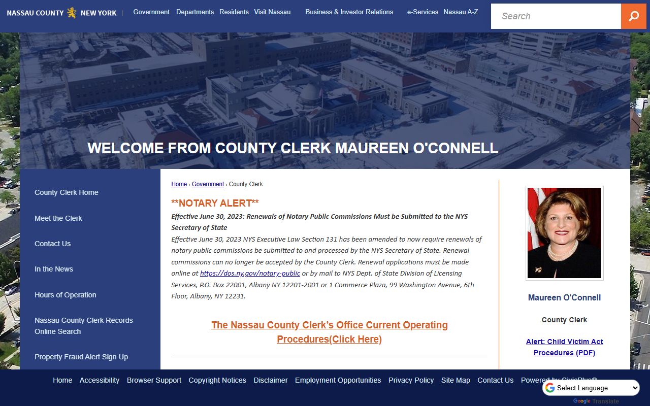 Nassau County Clerk booking reports records