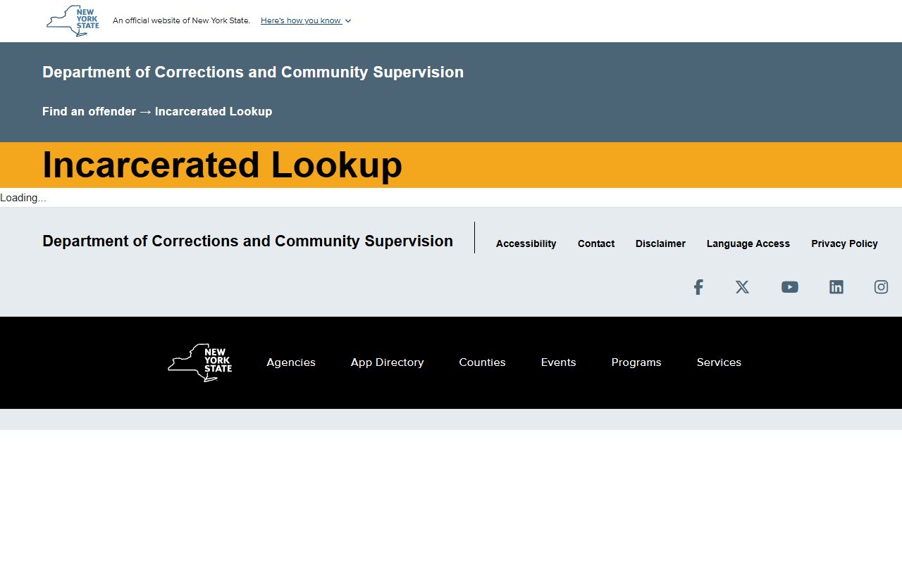 New York DOCCS inmate lookup booking reports