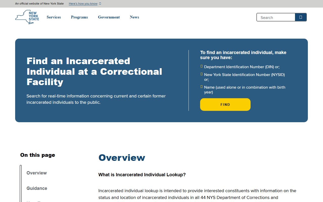New York County booking reports NYS inmate lookup portal
