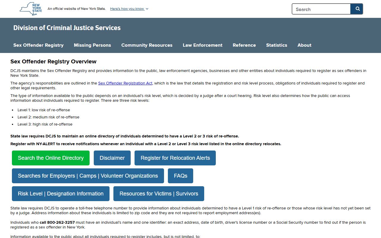 Steuben County New York sex offender registry booking reports